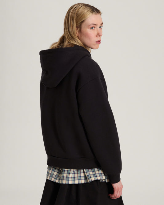 FELPA DONNA VANS SALTON CON CAPPUCCIO E ZIP – NERO