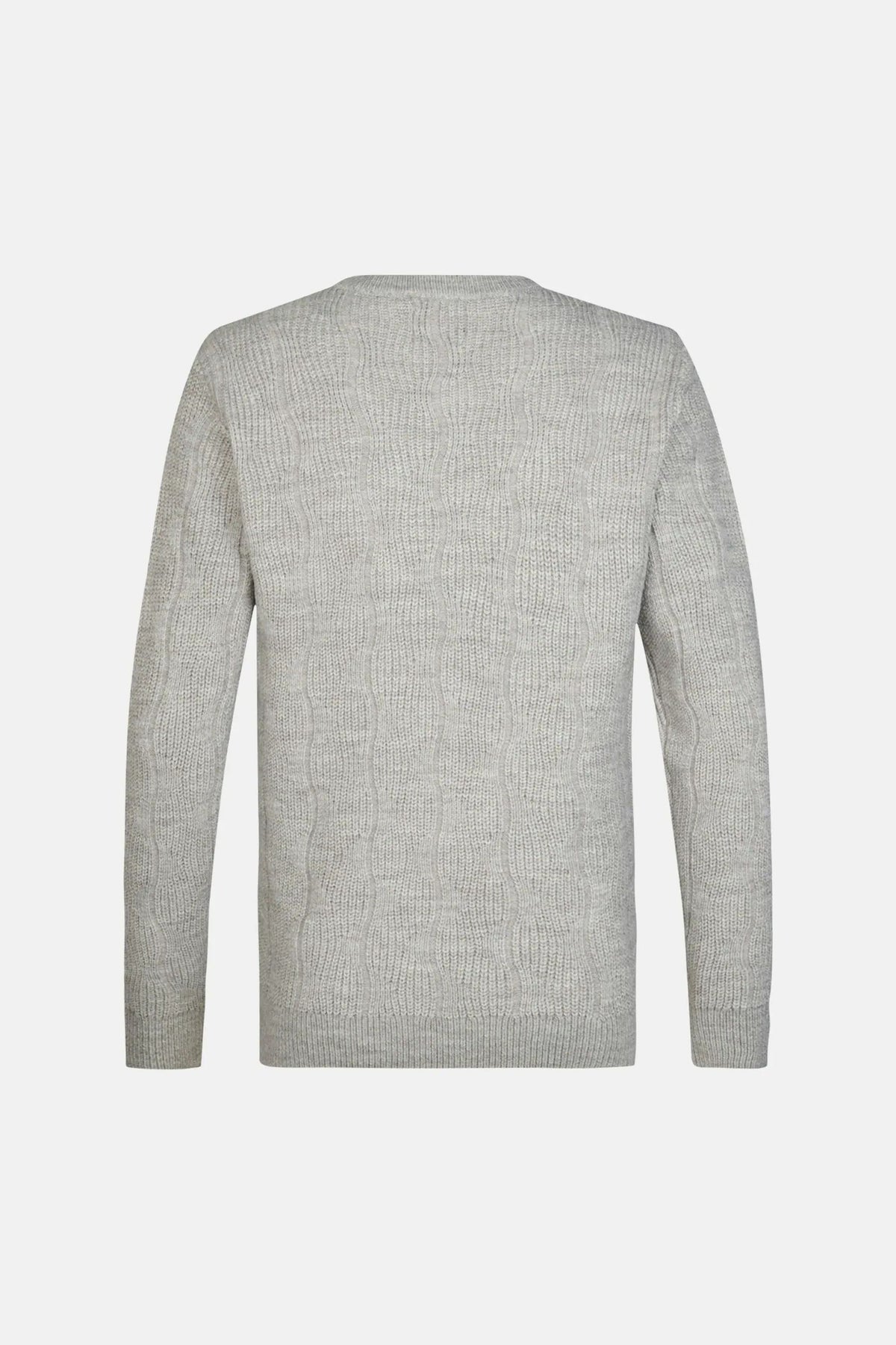 MAGLIONE UOMO GIROCOLLO IN MAGLIA PETROL INDUSTRIES BASIC – LIGHT GREY MELEE