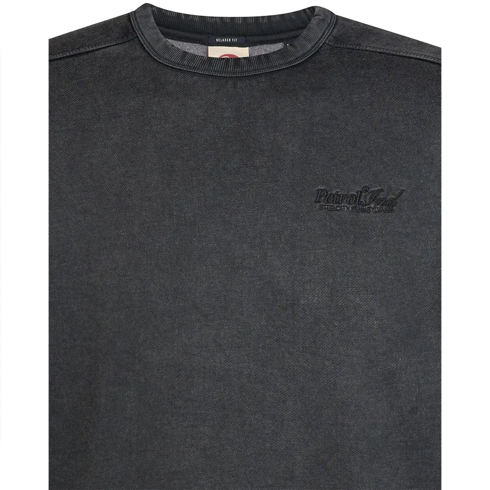 FELPA UOMO GIROCOLLO IN MISTO COTONE PETROL INDUSTRIES REGULAR FIT – IRON STEEL