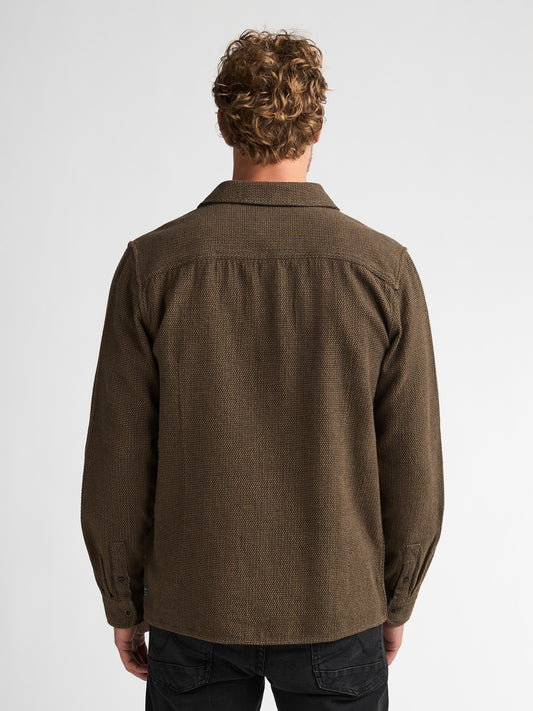 CAMICIA UOMO A MANICHE LUNGHE PETROL INDUSTRIES – MARRONE