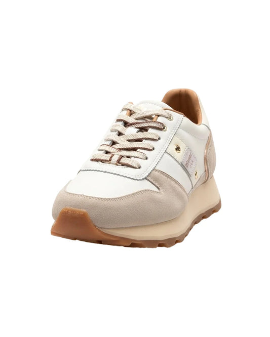 SNEAKERS DONNA BLAUER MILLS01 IN PELLE E SUEDE – CREMA