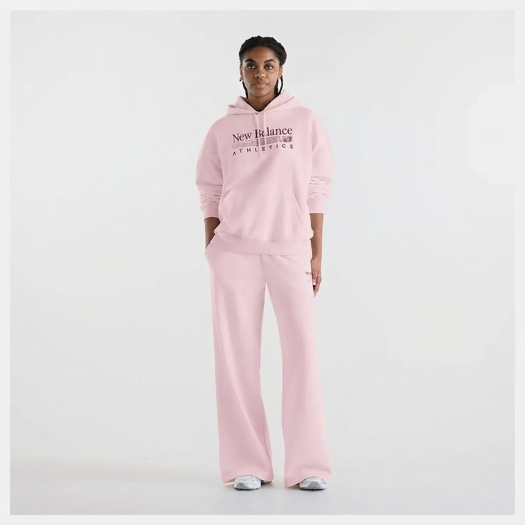 FELPA DONNA NEW BALANCE TRACKSIDE FRENCH TERRY – ROSA