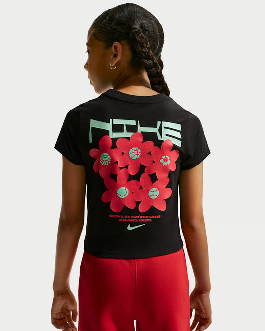 T-SHIRT GIRLS FLORAL CROPPED