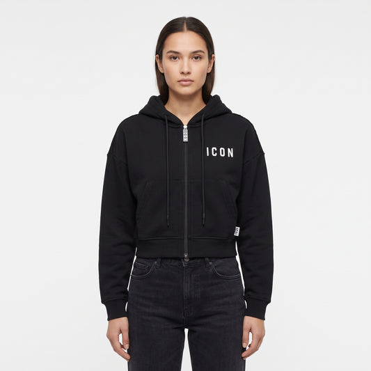 FELPA CROPPED LOGO FULL ZIP