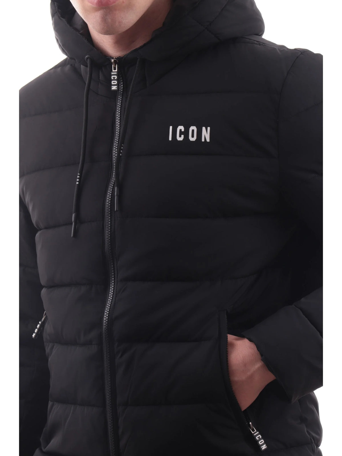 GIUBBOTTO UOMO ICON IMBOTTITO CON CAPPUCCIO – NERO