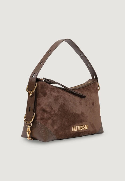 BORSA DONNA LOVE MOSCHINO TRACOLLA VELOUR – MARRONE