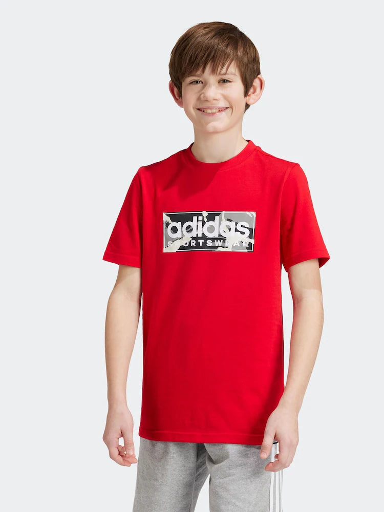 T-SHIRT KIDS LINEAR GRAPHIC CAMO