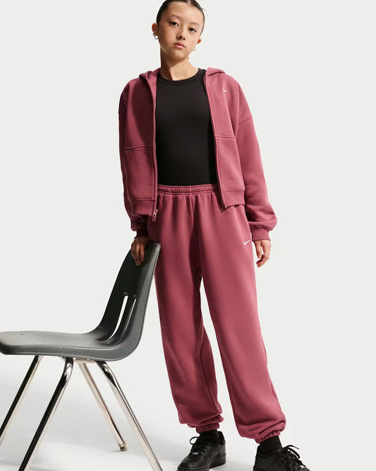 PANTALONI RAGAZZA NIKE STUDIO FLEECE AMPI – ROSA SMOKE