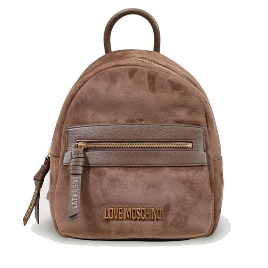 ZAINO DONNA LOVE MOSCHINO SIGNATURE VELOUR – MARRONE