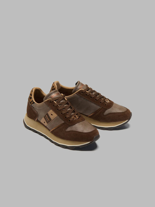 SNEAKERS DONNA BLAUER MILLS01 NUL IN PELLE – MARRONE