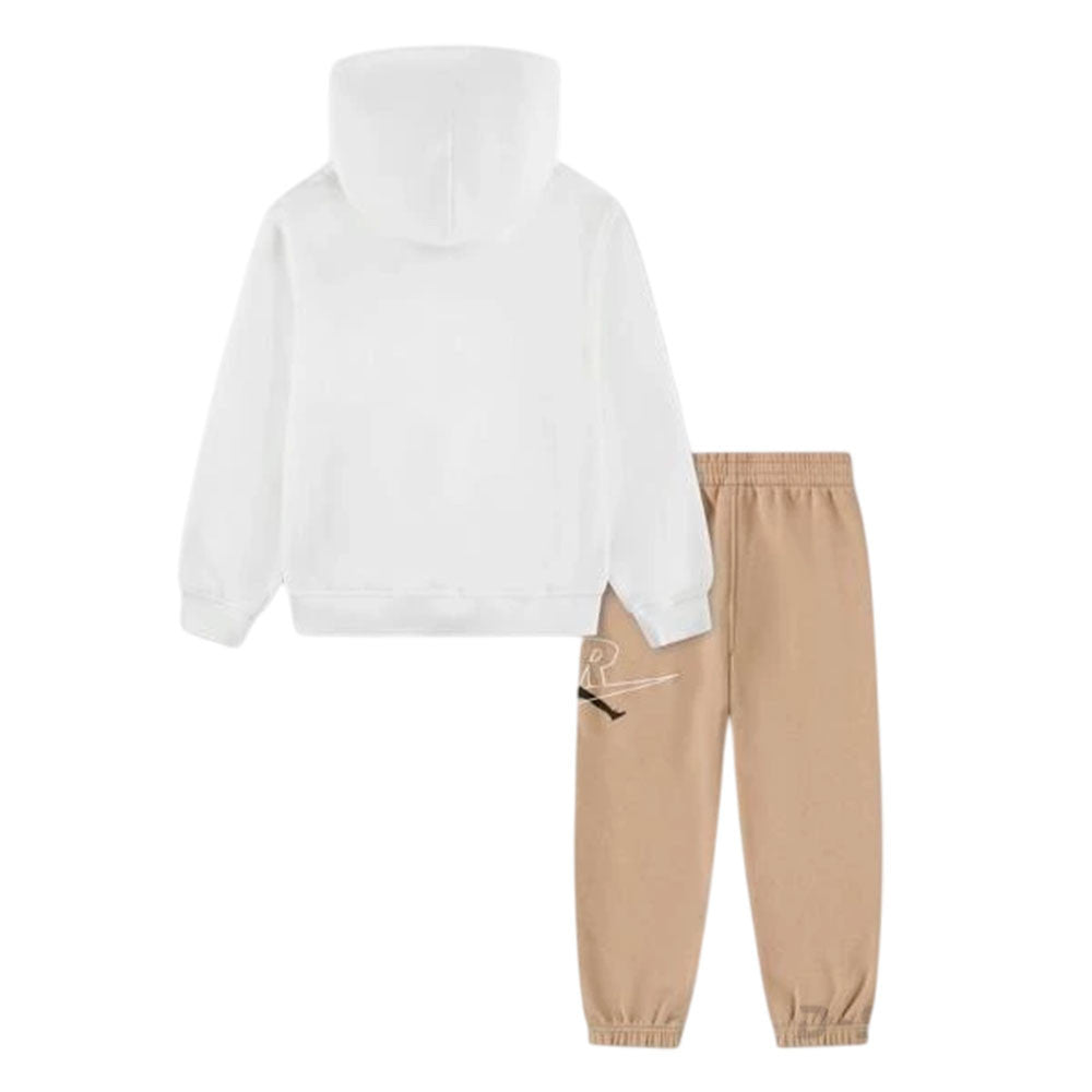 TUTA BAMBINO JORDAN SWOOSH FLEECE SET – BIANCO/BEIGE