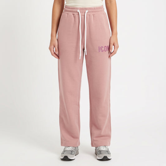 PANTALONE STRASS LOGO WIDE-LEG