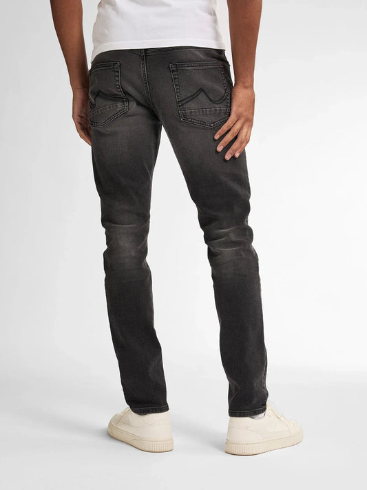 JEANS SLIM FIT UOMO PETROL INDUSTRIES SEAHAM EVERGLADES IN COTONE BIOLOGICO – BLACK STONE/ GRIGIO SCURO