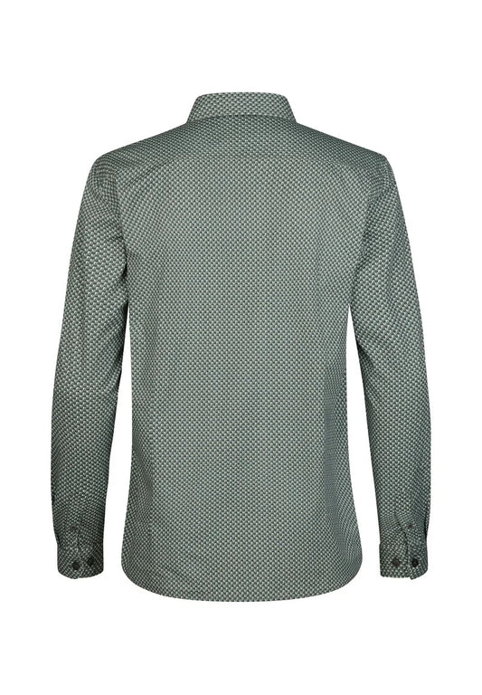 CAMICIA UOMO SLIM FIT IN COTONE ELASTICIZZATO PETROL INDUSTRIES – MICRO FANTASIA ALL-OVER