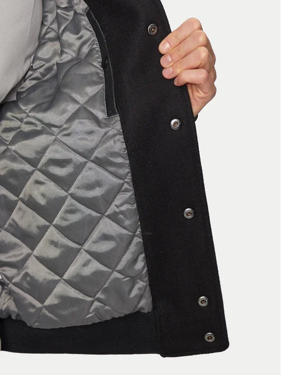 GIACCA BOMBER UOMO JUST CAVALLI MIX LEATHER – NERO