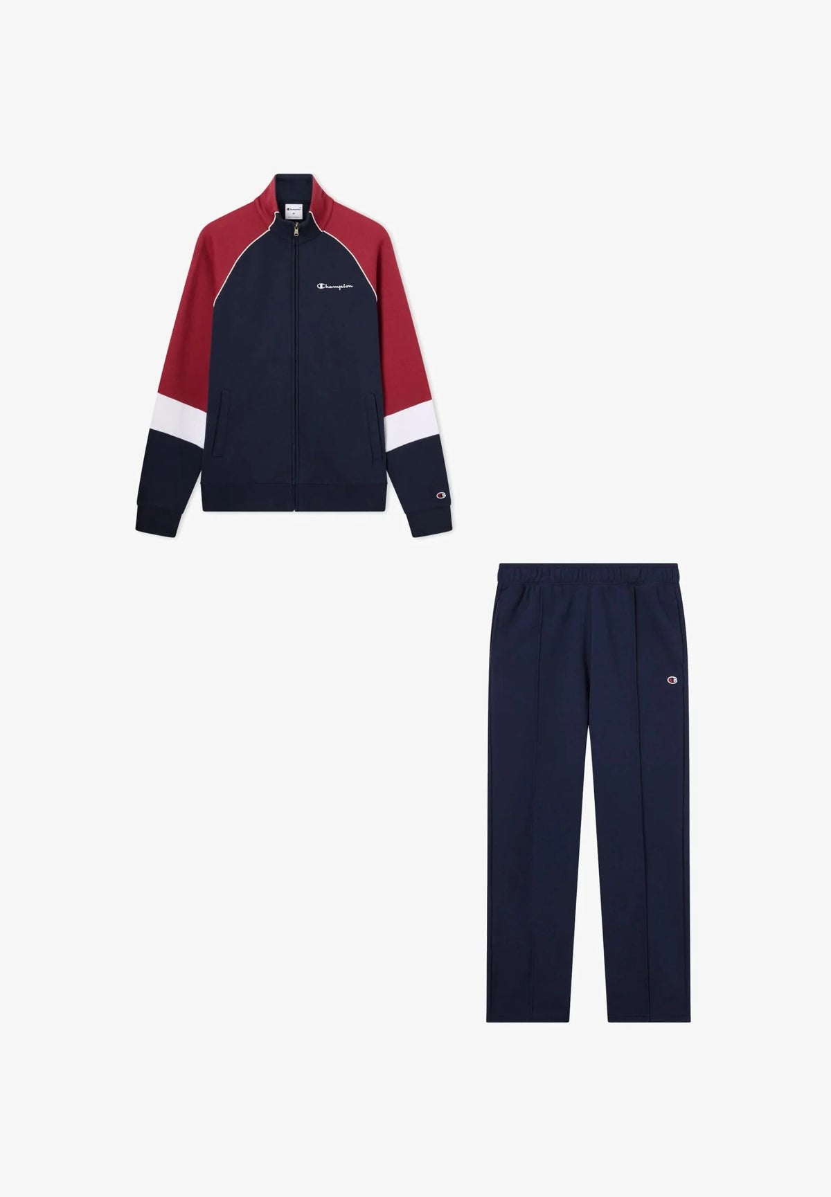 TUTA UOMO CHAMPION COLOR BLOCK FELPATA – BLU/BORDEAUX