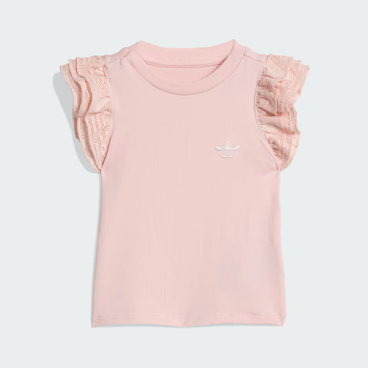 COMPLETO SET INFANT T-SHIRT LEGGINS 3/4 CON PIZZO