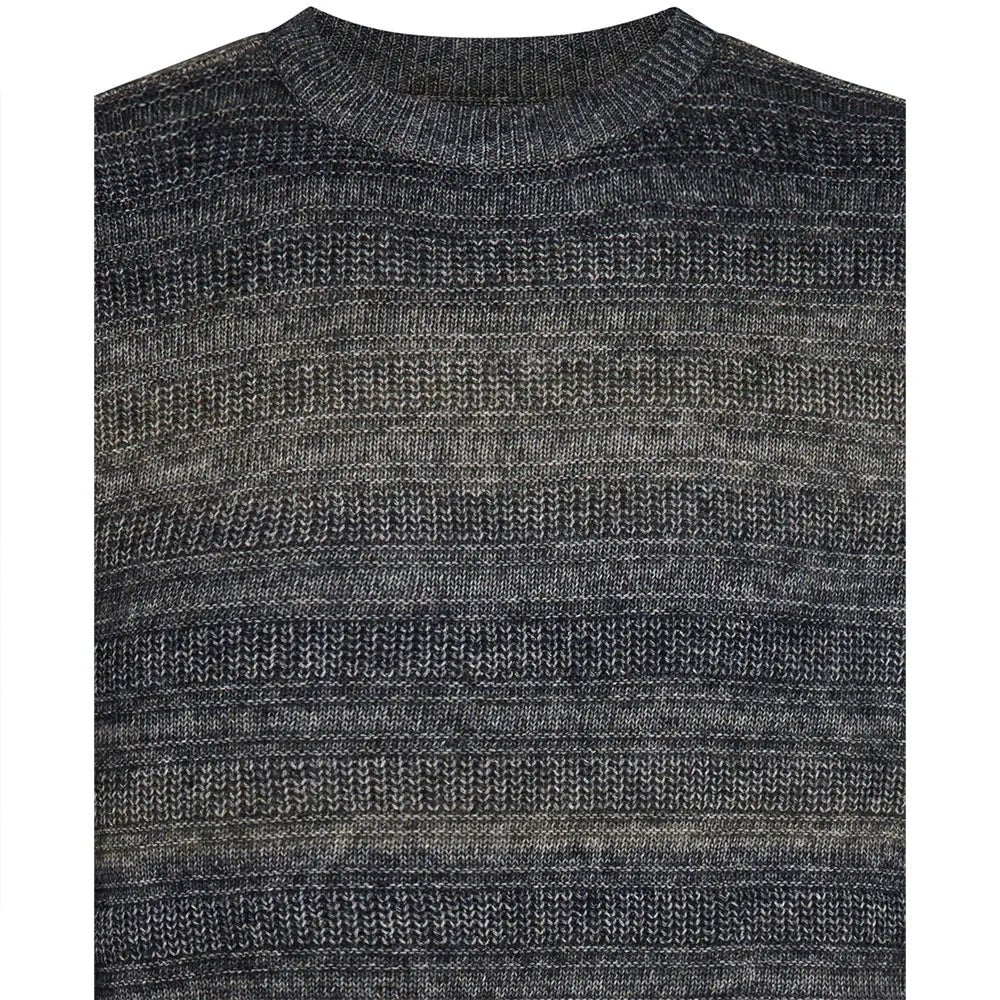MAGLIA UOMO GIROCOLLO IN COTONE RICICLATO PETROL INDUSTRIES EFFETTO MÉLANGE – ROYAL NAVY