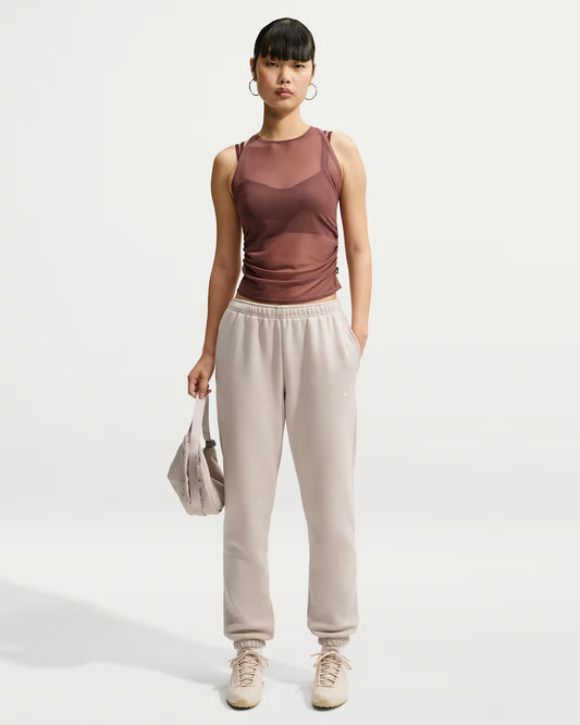 PANTALONI TUTA DONNA NIKE STUDIO LOGO FLEECE – BEIGE