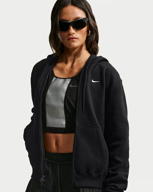 FELPA DONNA NIKE STUDIO FLEECE FULL-ZIP – NERO