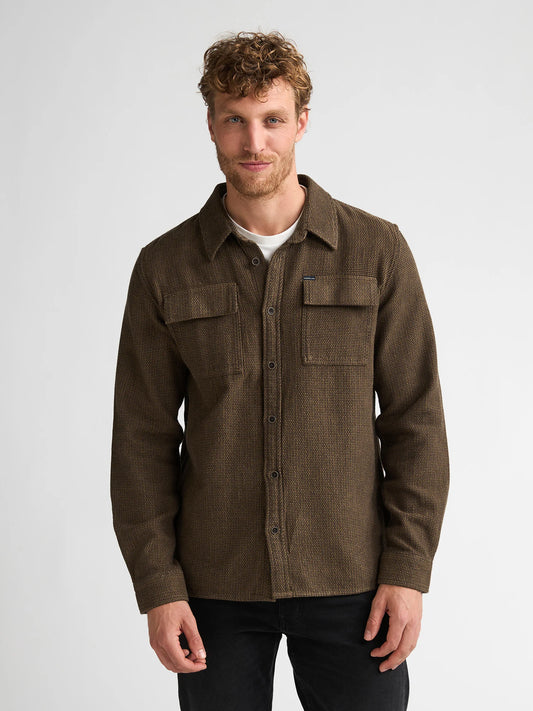 CAMICIA UOMO A MANICHE LUNGHE PETROL INDUSTRIES – MARRONE