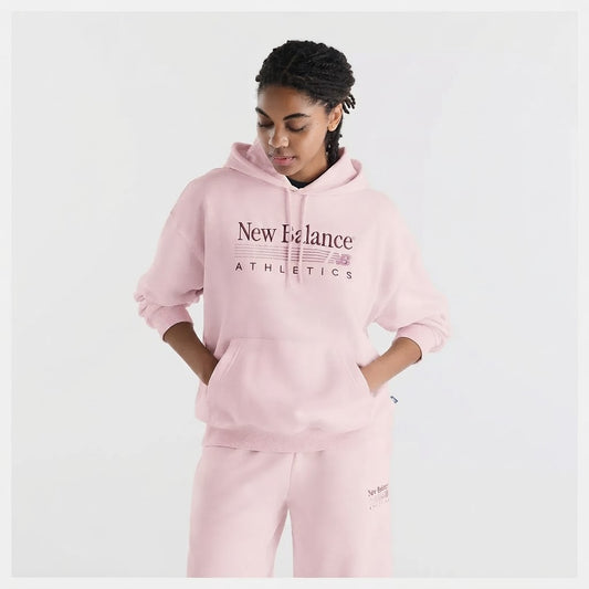 FELPA CON CAPPUCCIO DONNA NEW BALANCE TRACKSIDE – ROSA