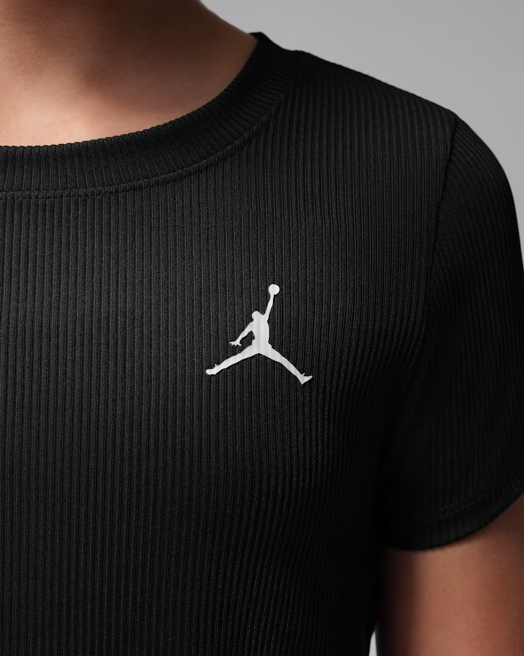 T-SHIRT RAGAZZA JORDAN JUMPMAN SPORT RIBBED – NERO
