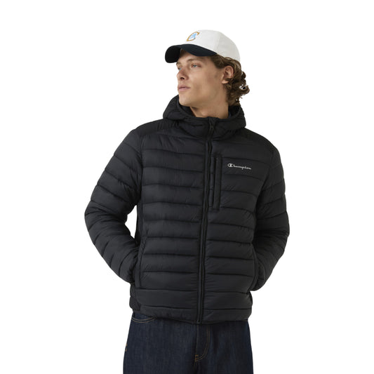GIUBBOTTO UOMO CHAMPION IMBOTTITO CON CAPPUCCIO – NERO