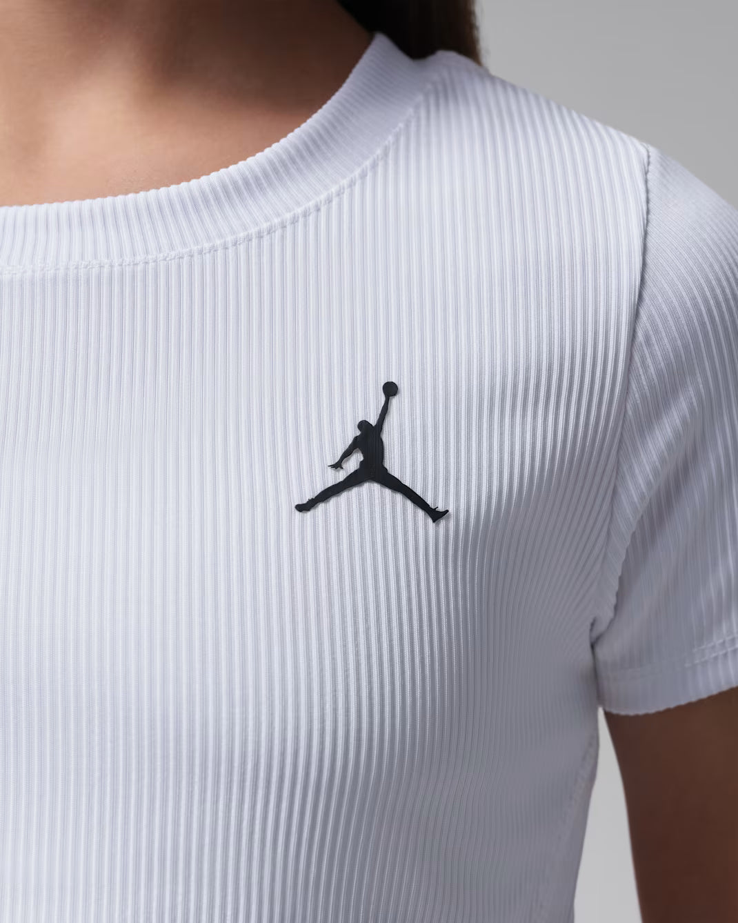 T-SHIRT RAGAZZA JORDAN JUMPMAN SPORT RIBBED – BIANCO