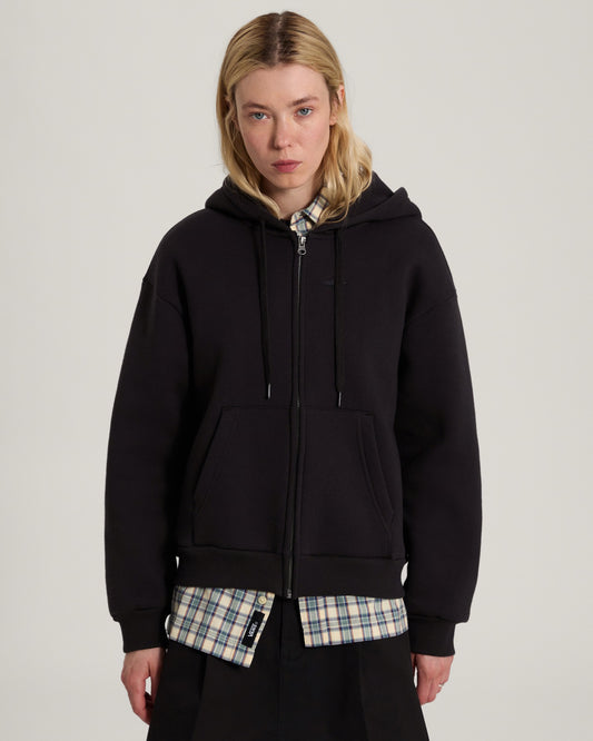 FELPA DONNA VANS SALTON CON CAPPUCCIO E ZIP – NERO