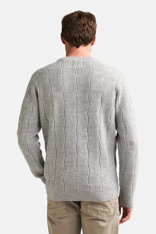 MAGLIONE UOMO GIROCOLLO IN MAGLIA PETROL INDUSTRIES BASIC – LIGHT GREY MELEE