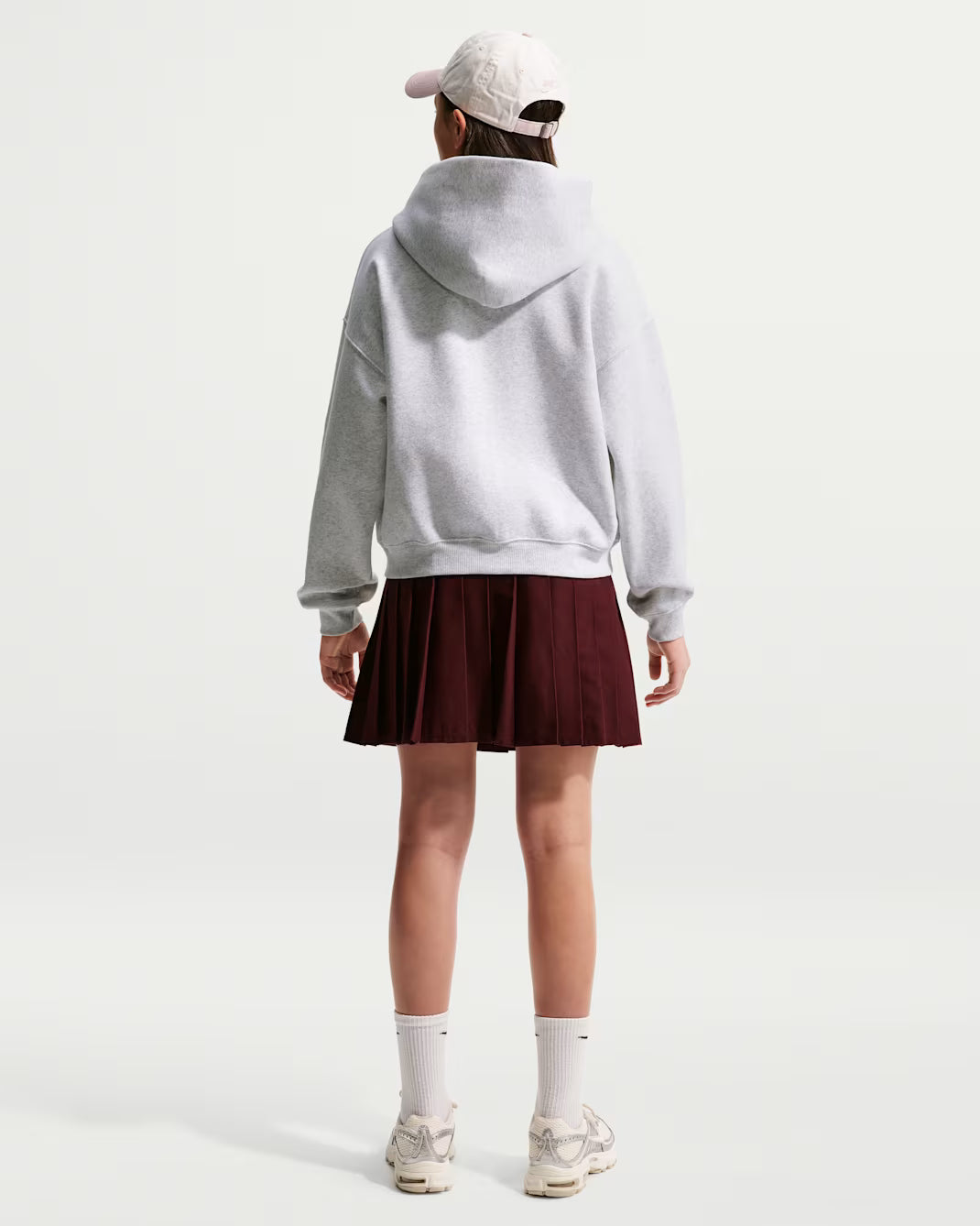 FELPA RAGAZZA NIKE STUDIO FLEECE CROP FULL ZIP – GRIGIO