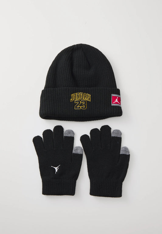 SET RAGAZZO JORDAN 23 CUFFIA E GUANTI – NERO