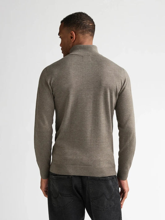 MAGLIONCINO UOMO MEZZA ZIP IN COTONE PETROL INDUSTRIES – NOCCIOLA