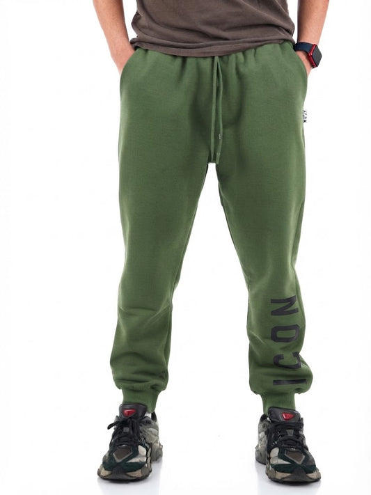 PANTALONI UOMO ICON BIG LOGO SLIM FIT – NERO / VERDE