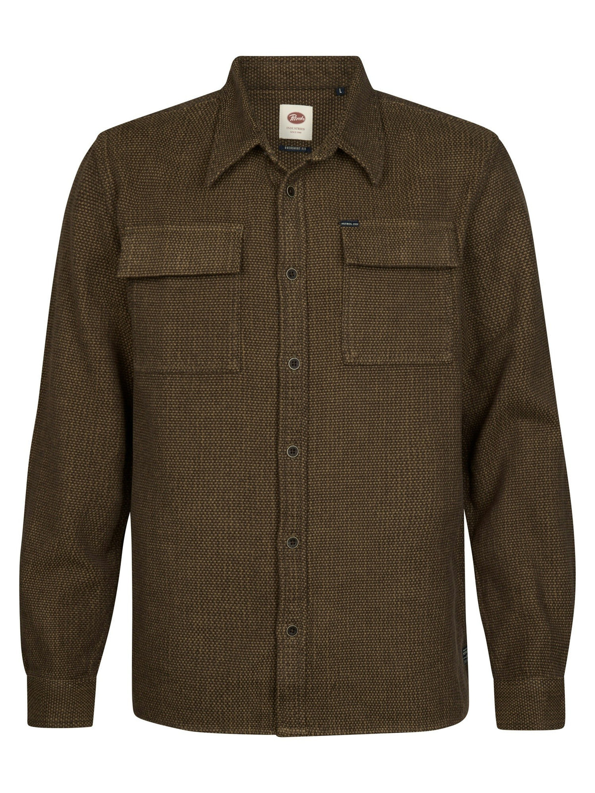 CAMICIA UOMO A MANICHE LUNGHE PETROL INDUSTRIES – MARRONE