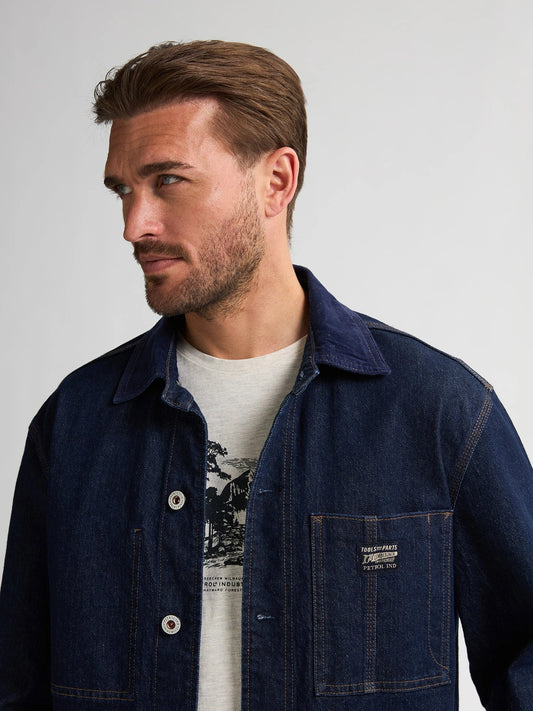 GIACCA UOMO IN DENIM WORKER PETROL INDUSTRIES – BLU