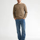 MAGLIA UOMO GIROCOLLO IN COTONE LEGGERO TESTURIZZATO PETROL INDUSTRIES REGULAR FIT – MARRONE