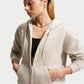 FELPA DONNA NIKE STUDIO FLEECE FULL-ZIP – BEIGE