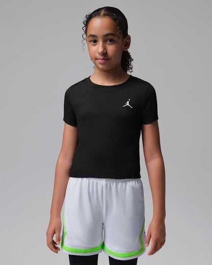 T-SHIRT RAGAZZA JORDAN JUMPMAN SPORT RIBBED – NERO