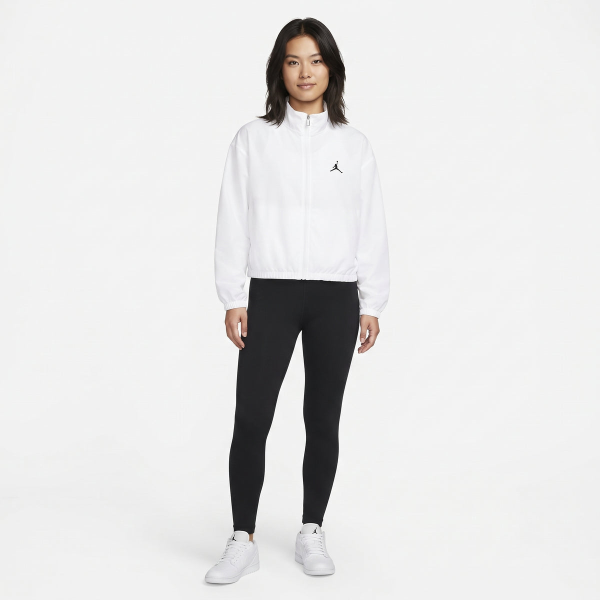 GIACCA RAGAZZA JORDAN WINDBREAKER CROP ZIP – BIANCO