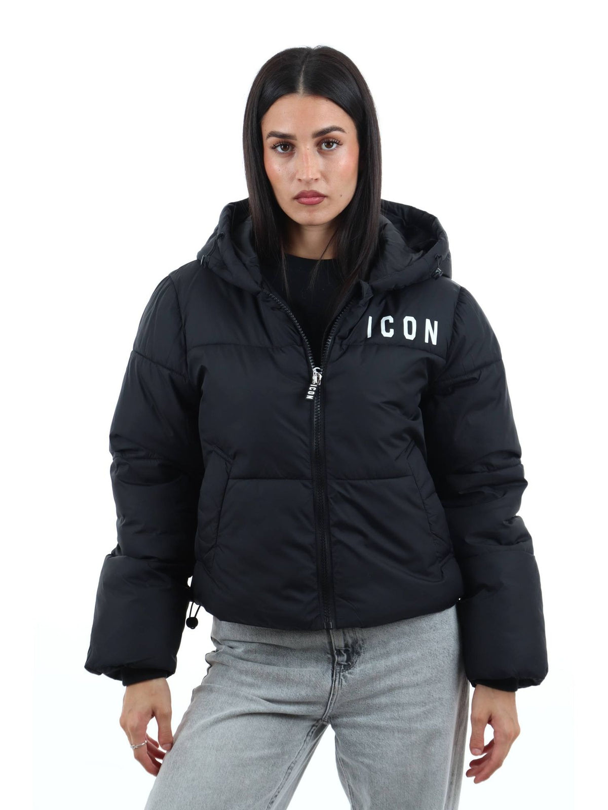 GIUBBOTTO DONNA ICON IMBOTTITO CON CAPPUCCIO – NERO