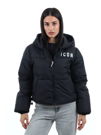 GIUBBOTTO DONNA ICON IMBOTTITO CON CAPPUCCIO – NERO