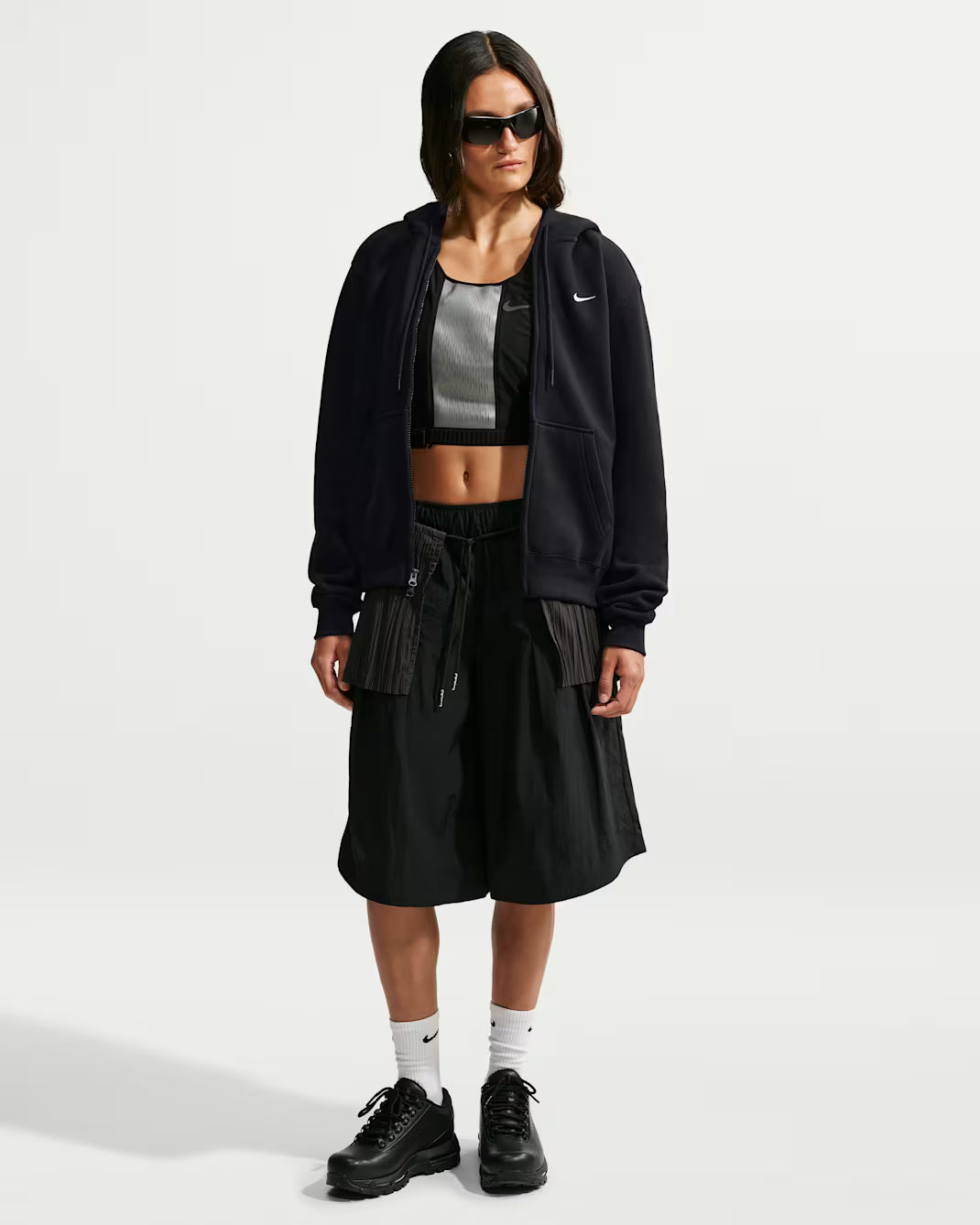 FELPA DONNA NIKE STUDIO FLEECE FULL-ZIP – NERO