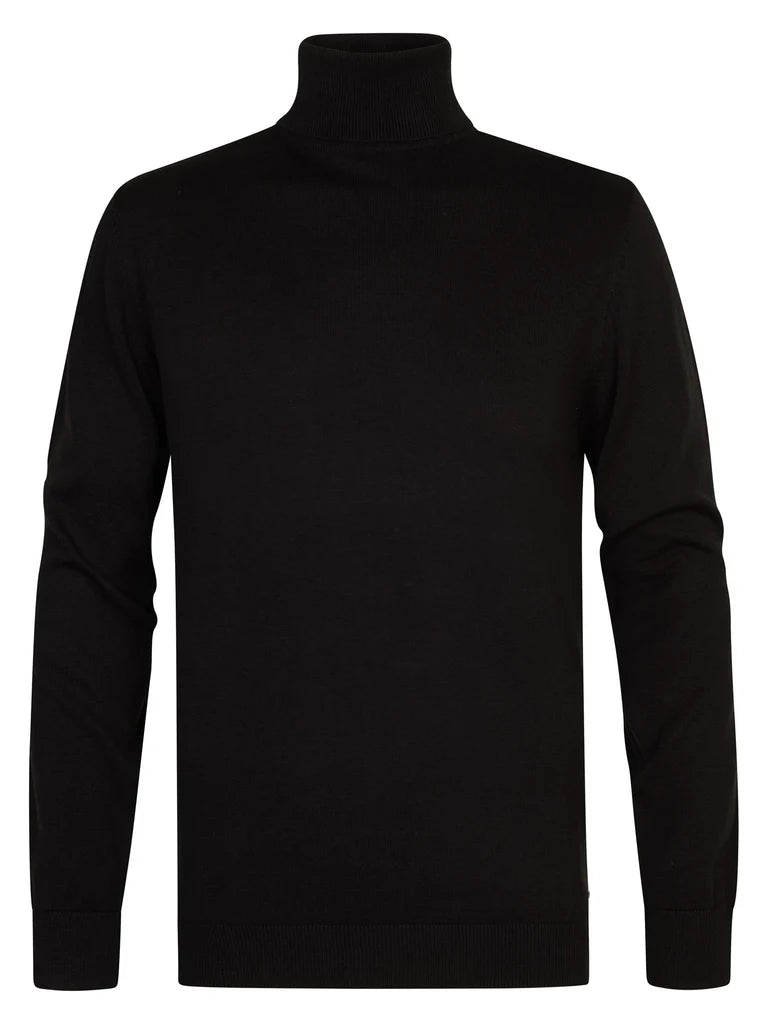 MAGLIONE UOMO A COLLO ALTO IN MAGLIA NERO PETROL INDUSTRIES – REGULAR FIT