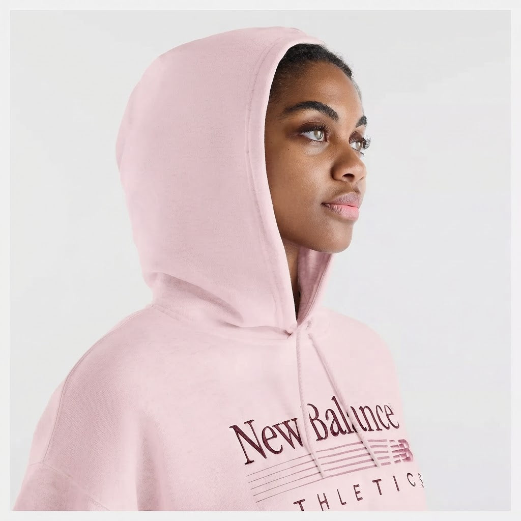 FELPA DONNA NEW BALANCE TRACKSIDE FRENCH TERRY – ROSA