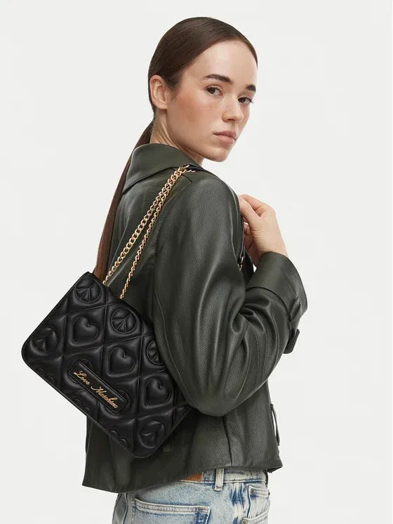 BORSA TRACOLLA DONNA LOVE MOSCHINO TRAPUNTATA – NERO