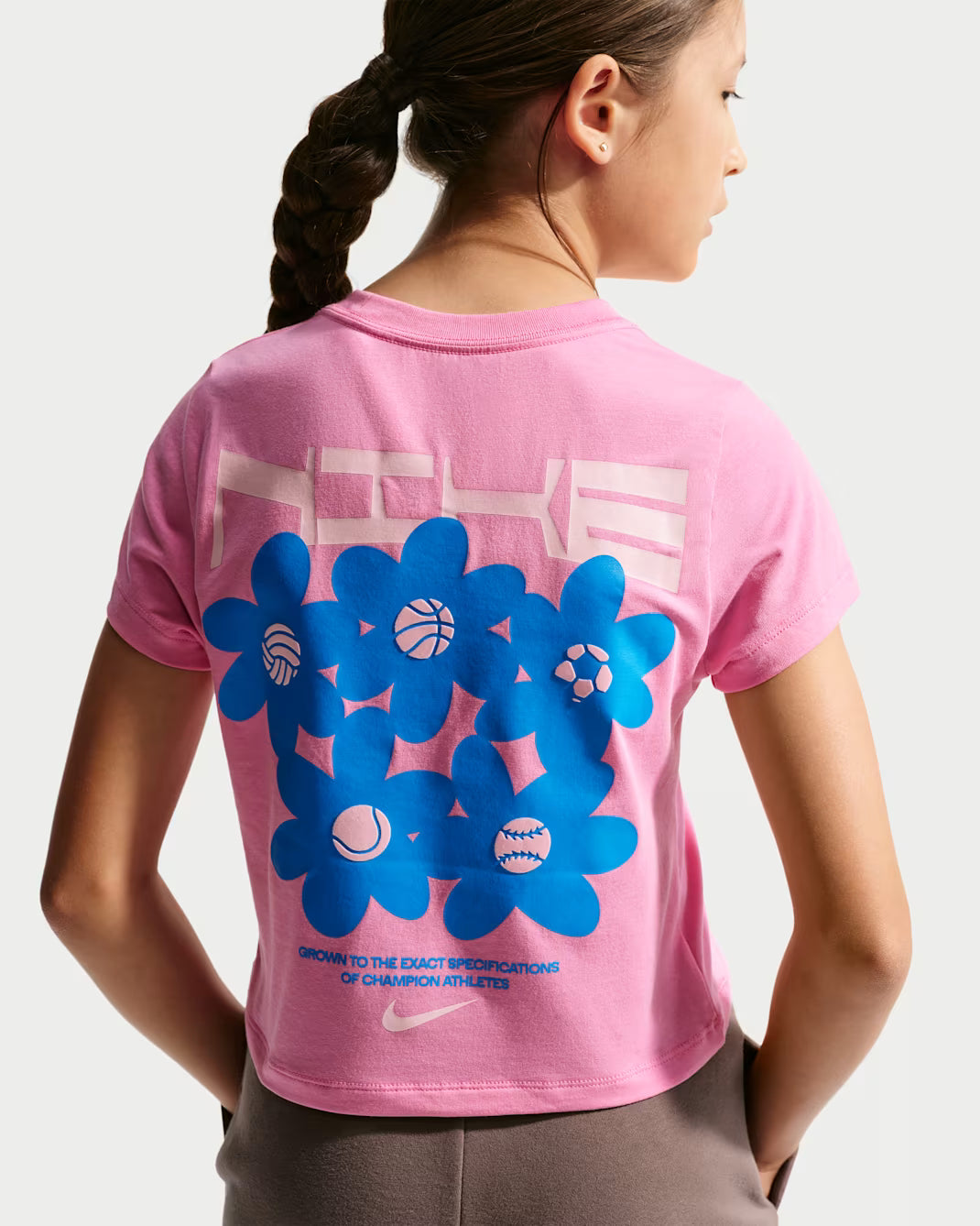 T-SHIRT GIRLS FLORAL CROPPED