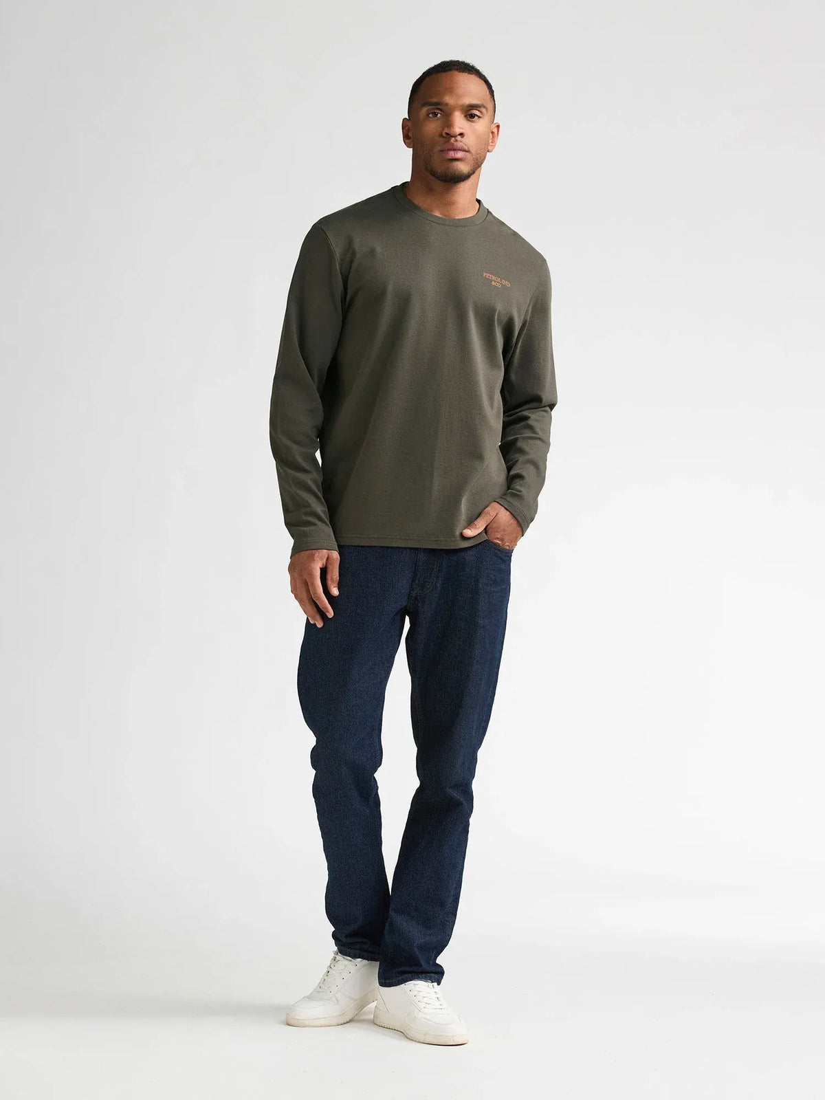 MAGLIA A MANICHE LUNGHE UOMO IN COTONE PETROL INDUSTRIES – REGULAR FIT VERDE