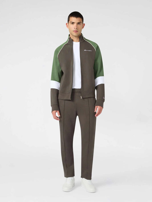 TUTA UOMO CHAMPION COLOR BLOCK FELPATA – VERDE